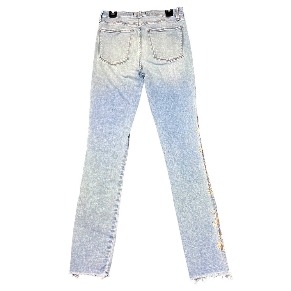 Abercrombie & Fitch High Rise Super Skinny Ankle Jeans 26/2 Floral Embroidered - Picture 3 of 16